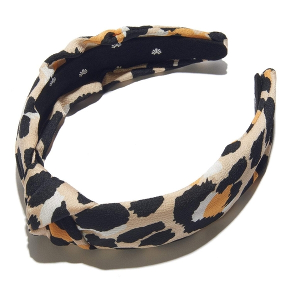 Lele Sadoughi Silk-Blend Leopard Print Knotted Headband - Picture 1 of 6